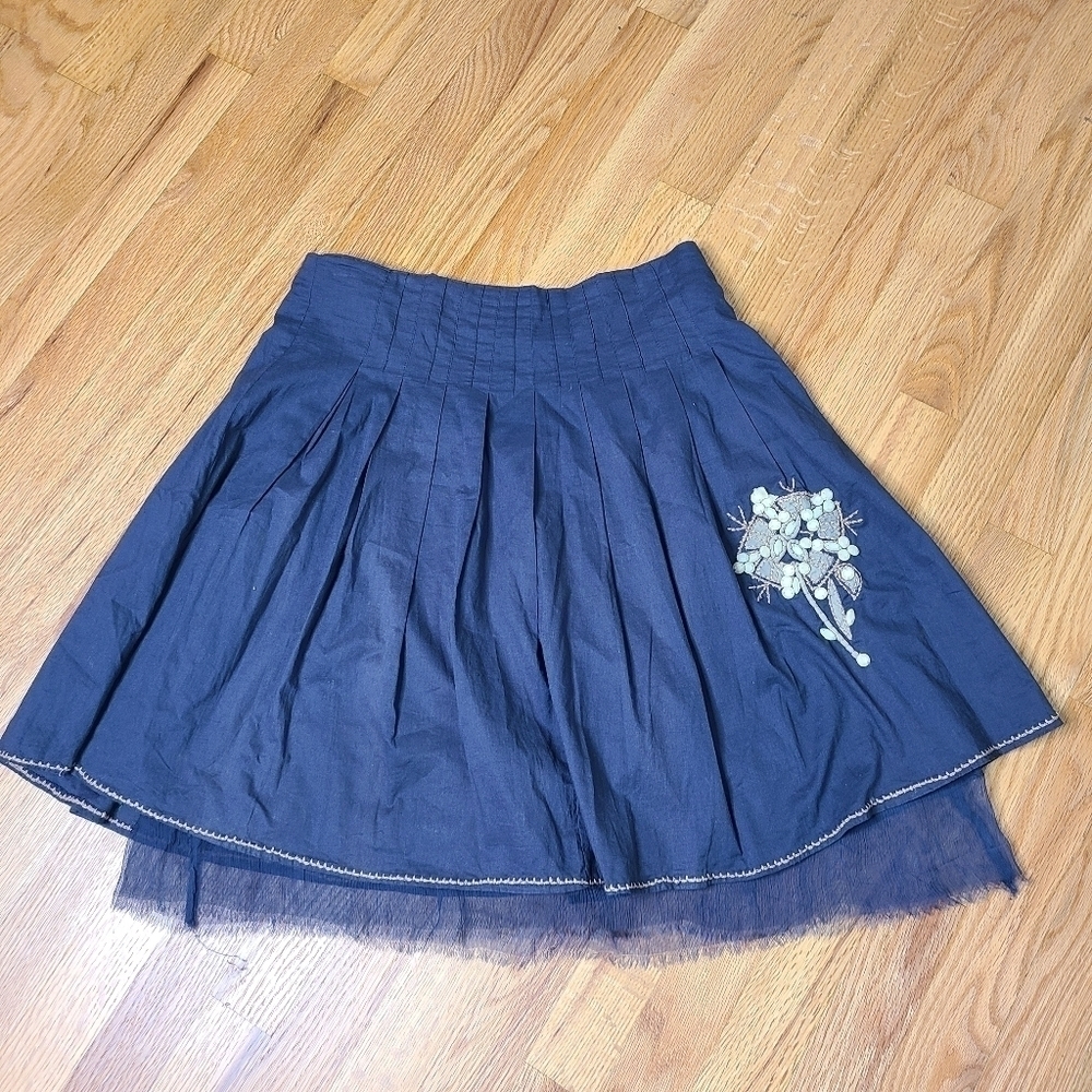 Ashe Wood INDIA Medium Cotton Embellished Layered Skirt - Picture 1 of 6